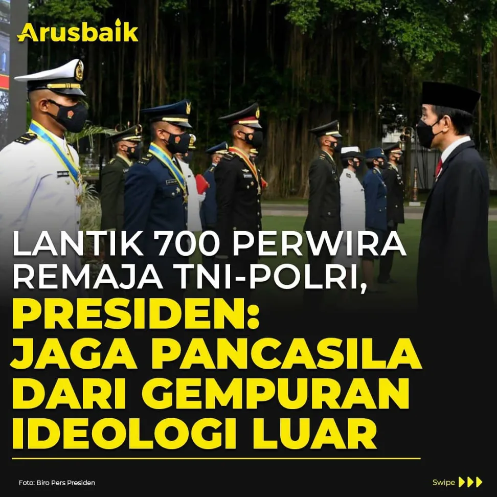 Lantik 700 Perwira Remaja TNI-Polri, Presiden: Jaga Pancasila dari Gempuran Ideologi Luar