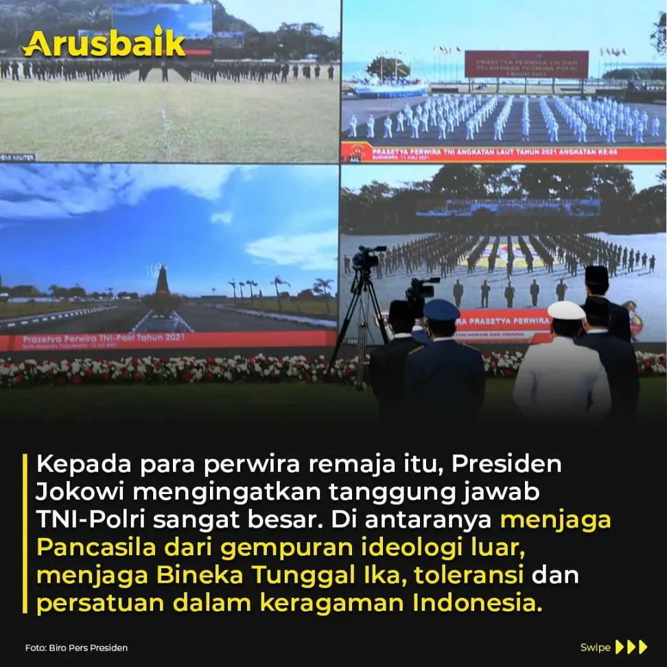 Lantik 700 Perwira Remaja TNI-Polri, Presiden: Jaga Pancasila dari Gempuran Ideologi Luar