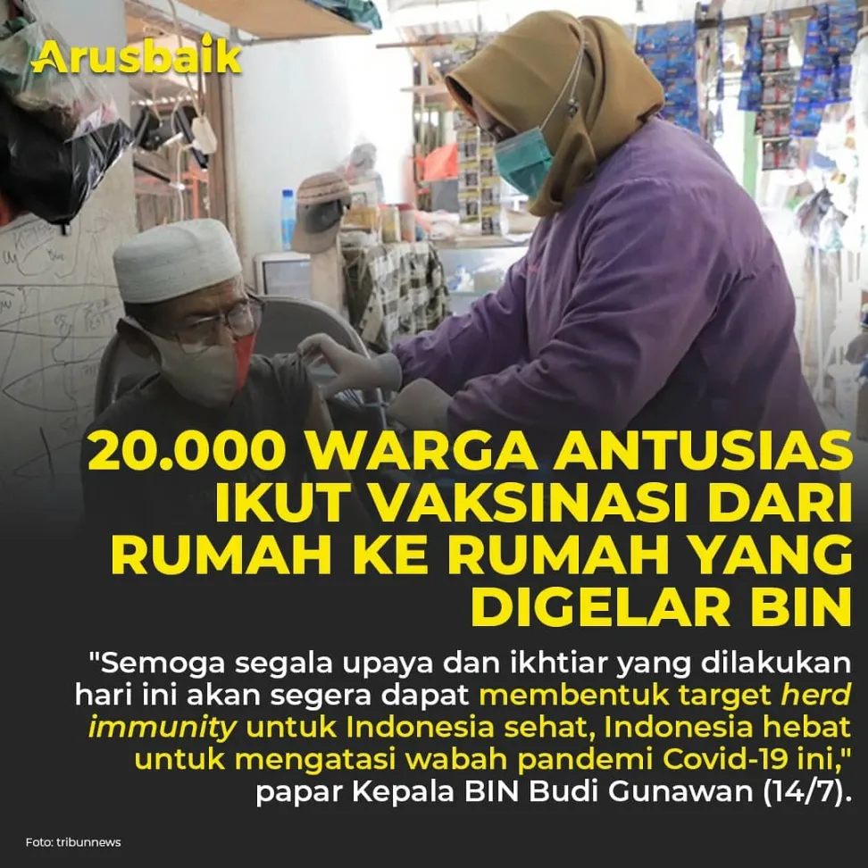 20.000 Warga Antusias Ikut Vaksinasi dari Rumah ke Rumah yang Digelar BIN