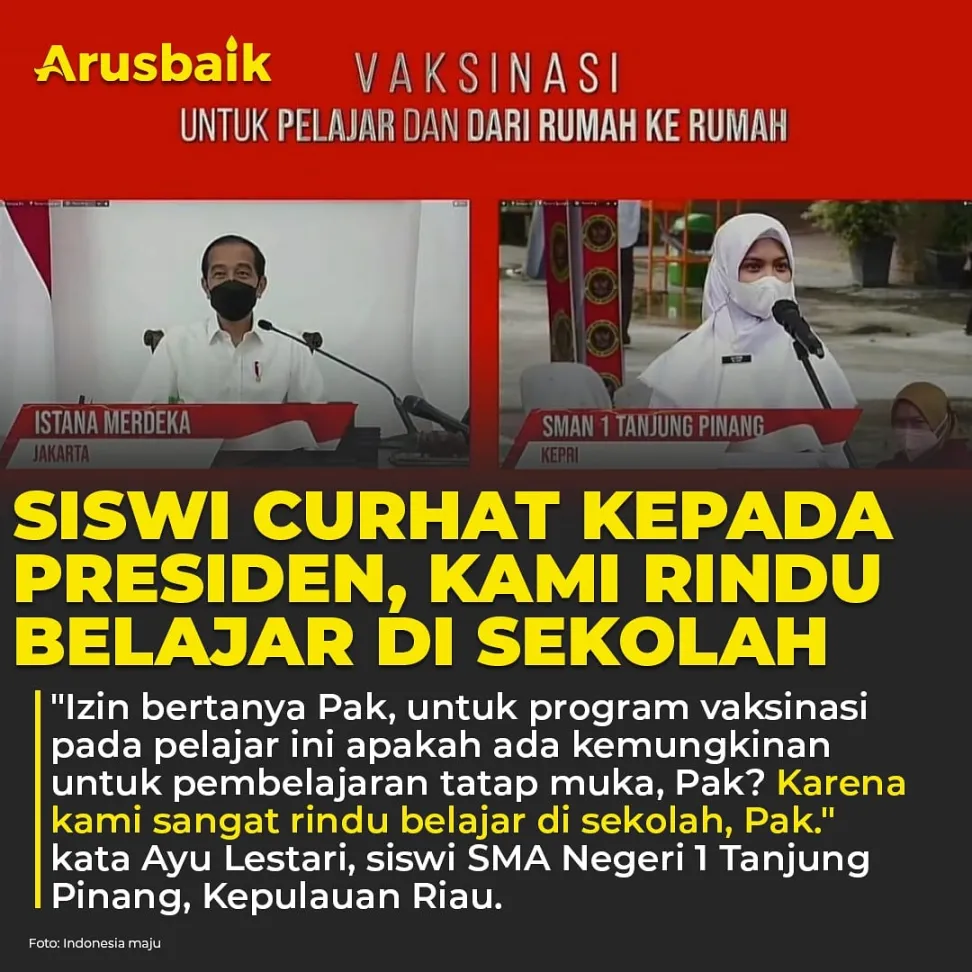 Siswi Curhat Kepada Presiden, Kami Rindu Belajar di Sekolah