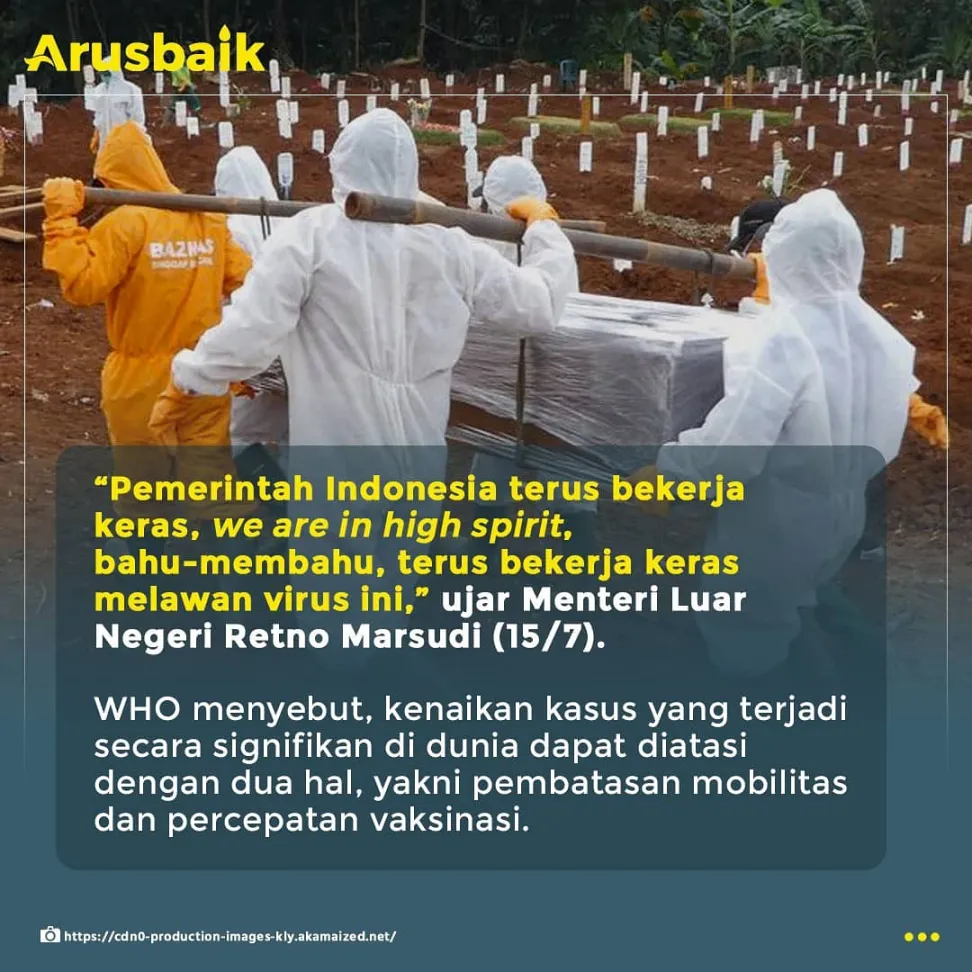 Negara Alami Lonjakan Covid-19, Menlu: Perlu Kerja Keras Bersama Hadapi Pandemi
