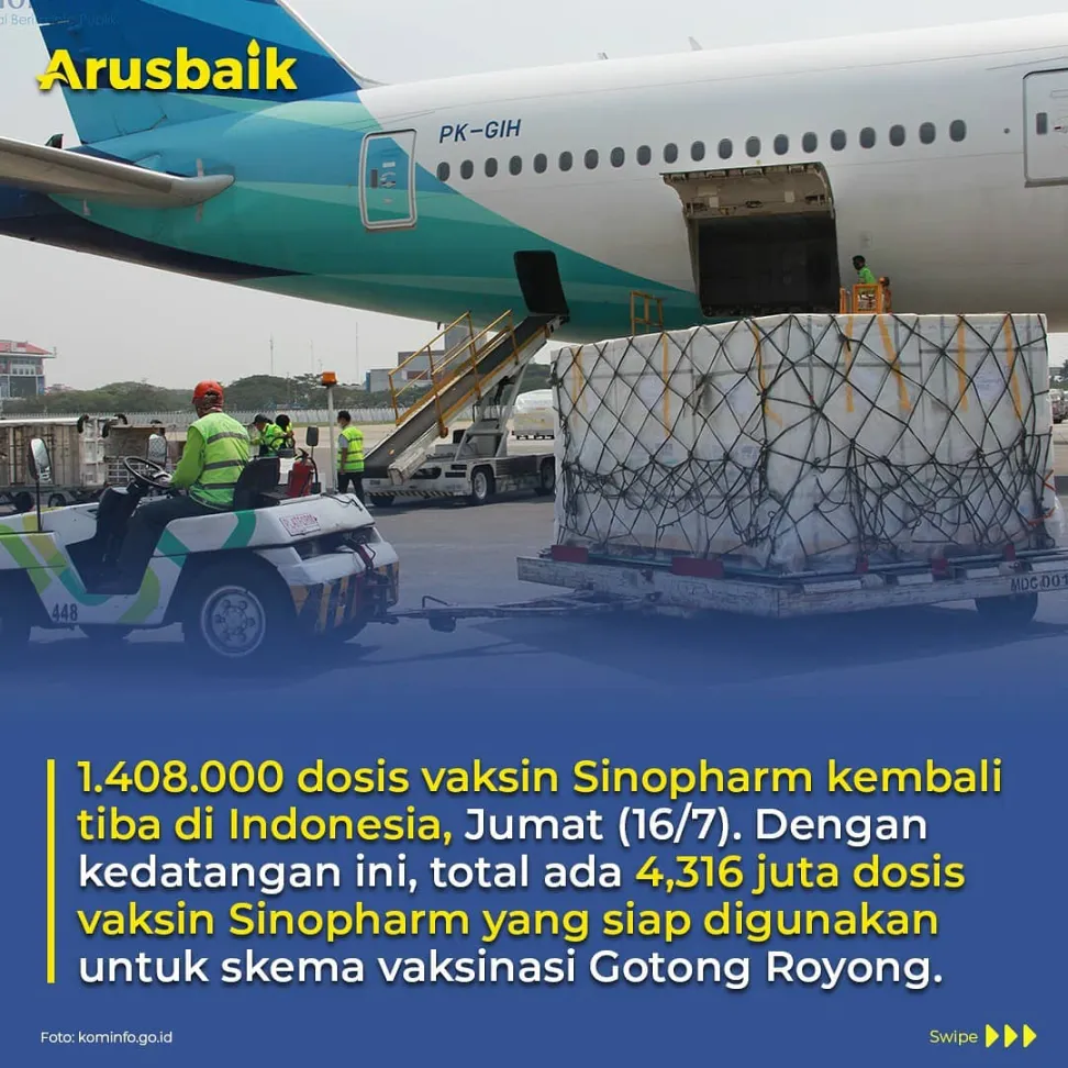 Gotong Royong Atasi Pandemi, Stok Vaksin Sinopharm Bertambah