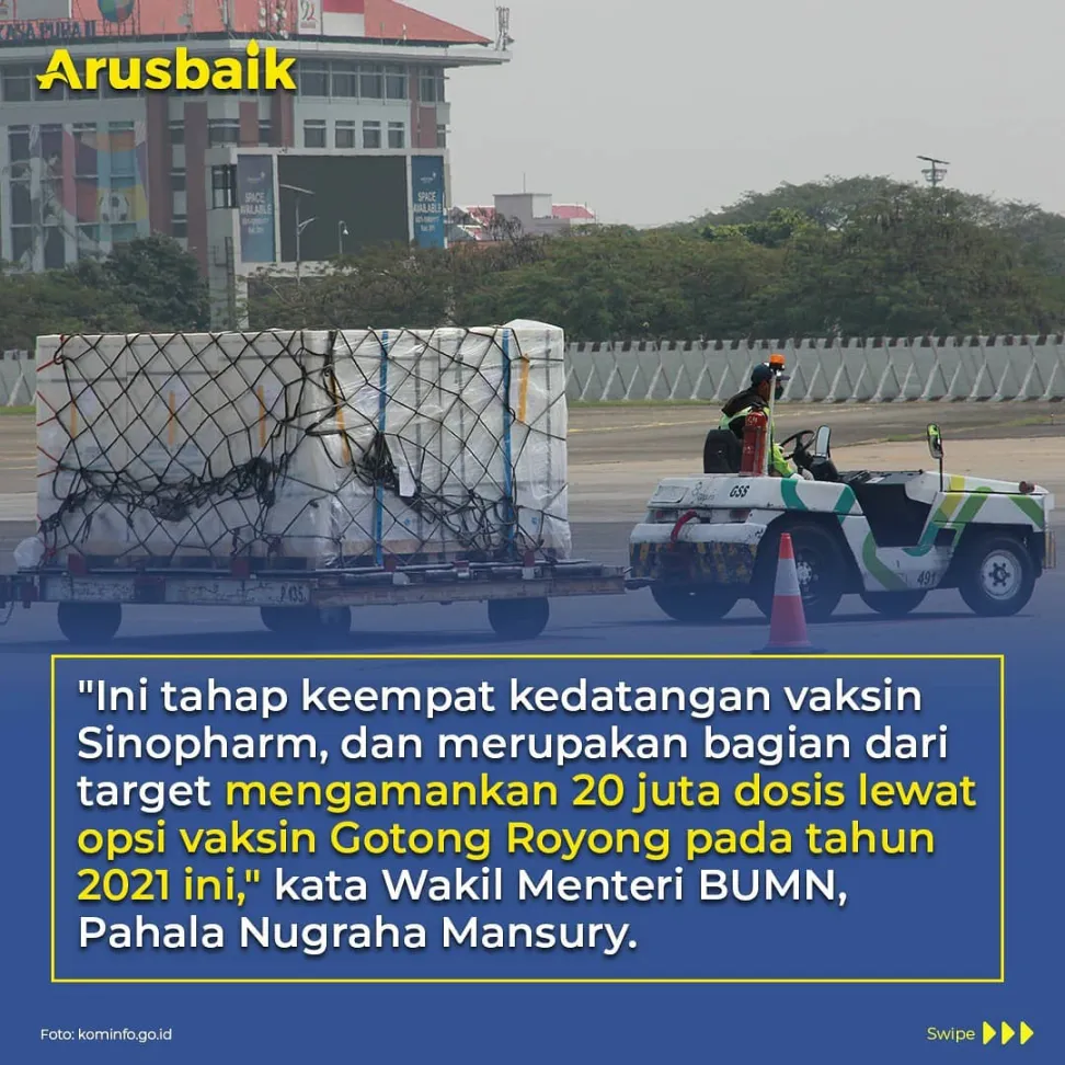 Gotong Royong Atasi Pandemi, Stok Vaksin Sinopharm Bertambah