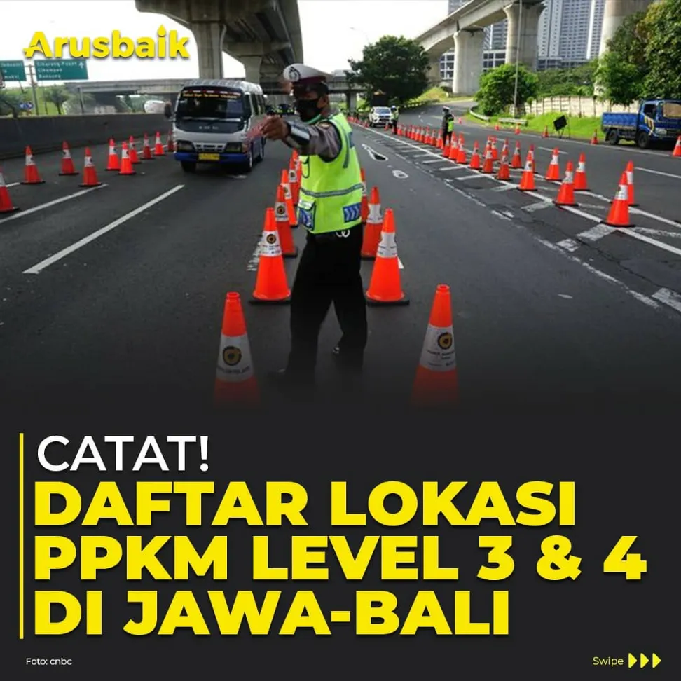 Catat! Daftar Lokasi PPKM Level 3 & 4 di Jawa-Bali