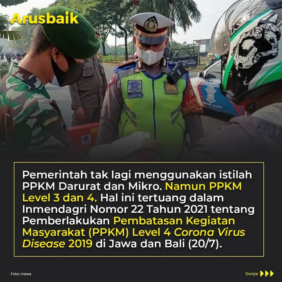 Istilah Baru PPKM Level 4 Gantikan PPKM Darurat