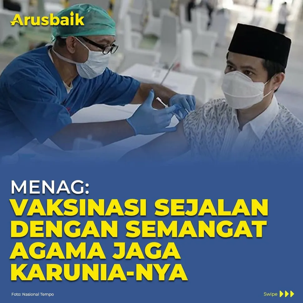 Menag: Vaksinasi Sejalan Dengan Ssmangat Agama Jaga Karunia-Nya