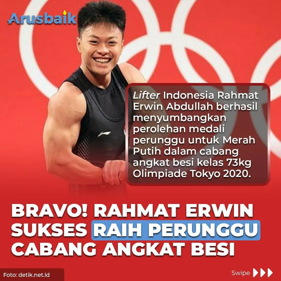 Bravo! Rahmat Erwin Sukses Raih Perunggu Cabang Angkat Besi