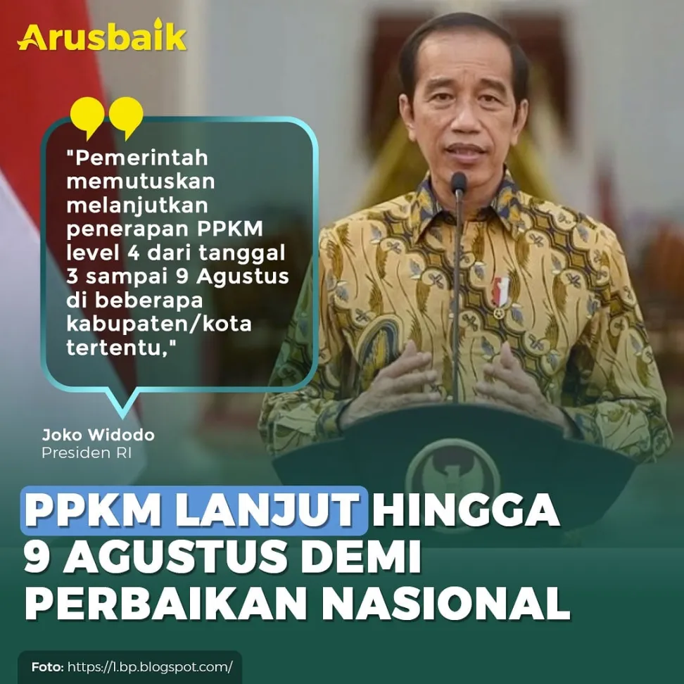 PPKM Lanjut Hingga 9 Agustus Demi Perbaikan Nasional