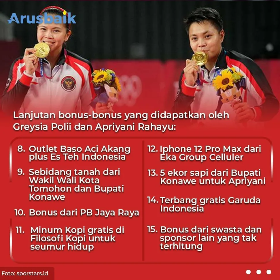 Bonus Menanti Greysia/Apriyani dari Rumah hingga Sapi