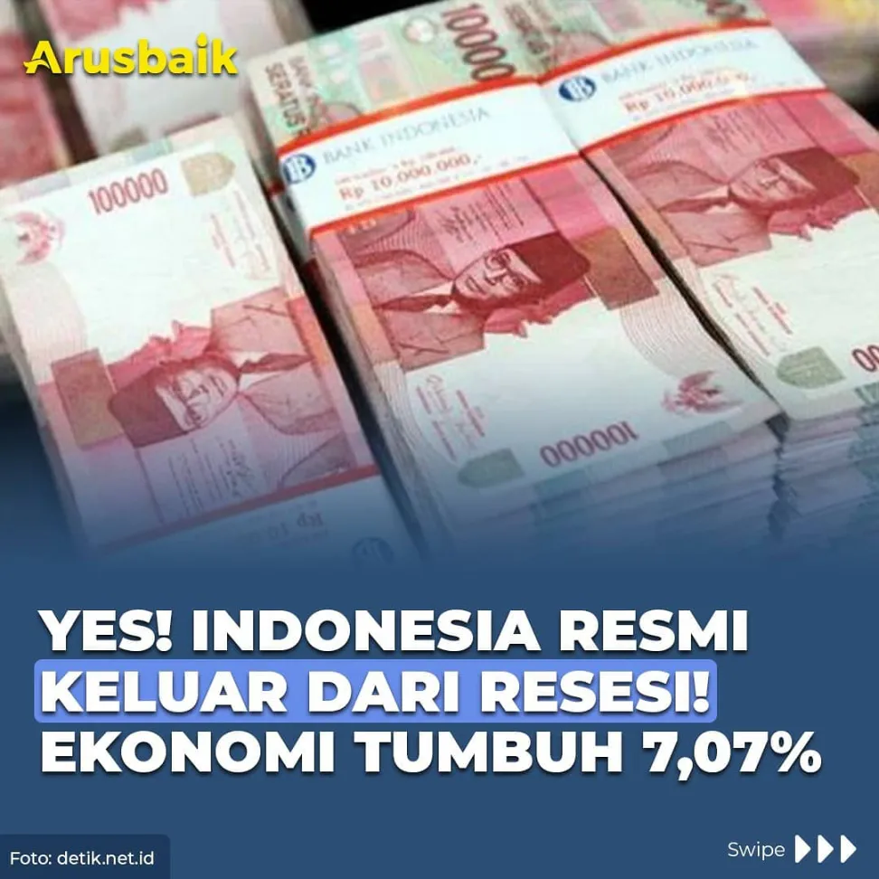 Yes! Indonesia Resmi Keluar dari Resesi! Ekonomi Tumbuh 7,7%