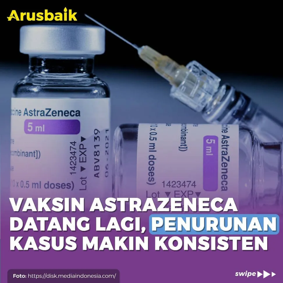 Vaksin AstraZeneca Datang Lagi, Penurunan Kasus Makin Konsisten