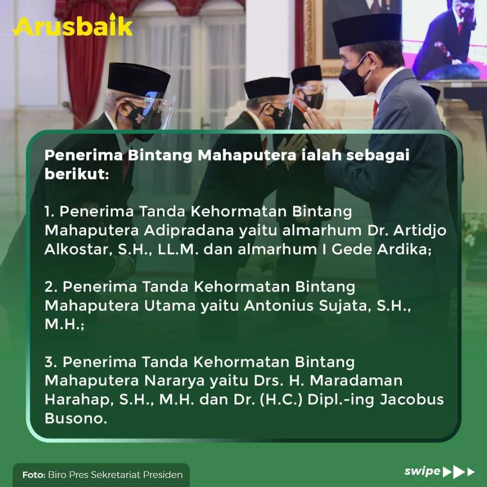 Presiden Anugerahkan Tanda Jasa Kehormatan Bagi 335 Tokoh