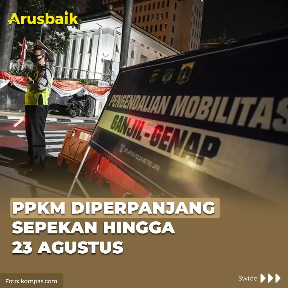 PPKM Diperpanjang Sepekan Hingga 23 Agustus