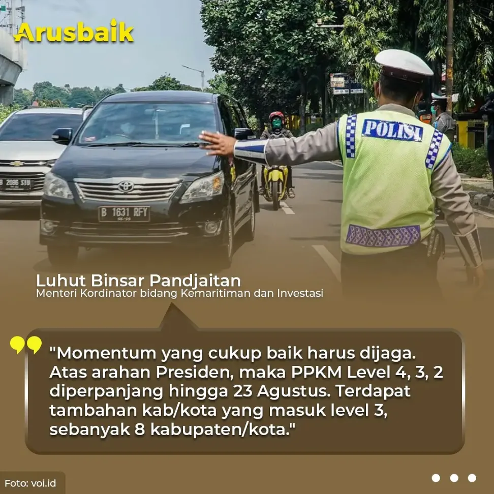PPKM Diperpanjang Sepekan Hingga 23 Agustus