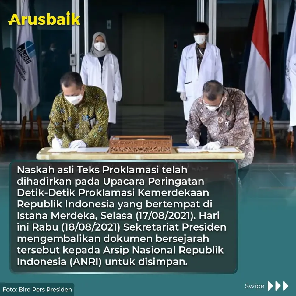Aman, Teks Asli Proklamasi Disimpan Kembali di ANRI