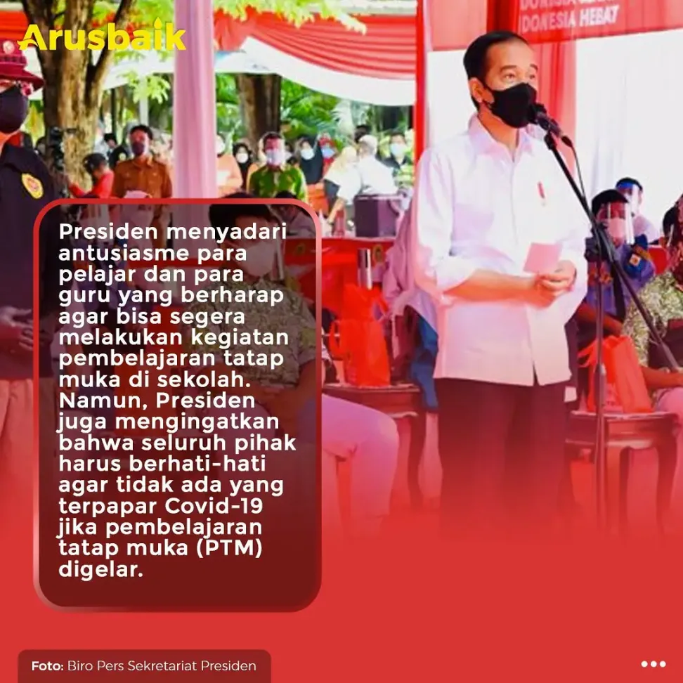 Jika Seluruh Pelajar Telah Divaksin, Presiden Persilahkan PTM