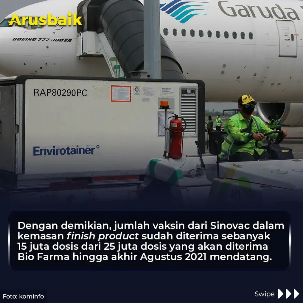 Mantap! RI Kedatangan 5 Juta Dosis Vaksin Sinovac