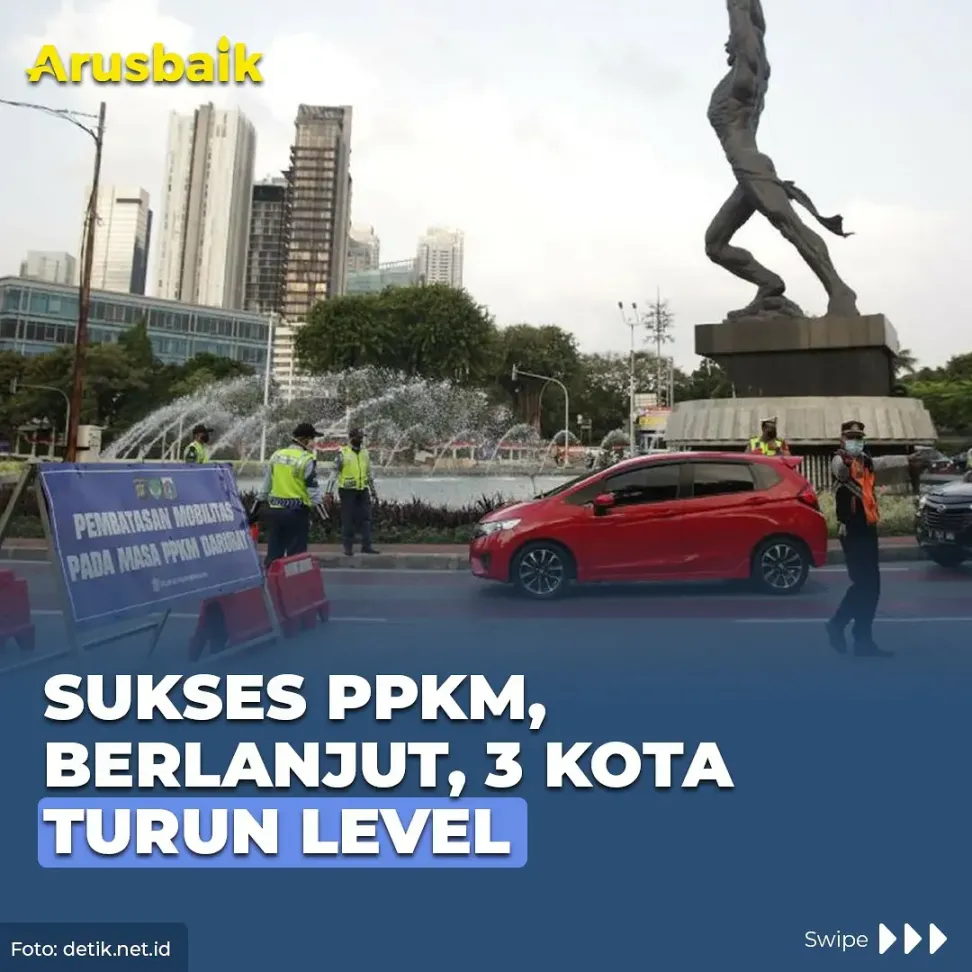 Sukses, PPKM Berlanjut, 3 Kota Turun Level
