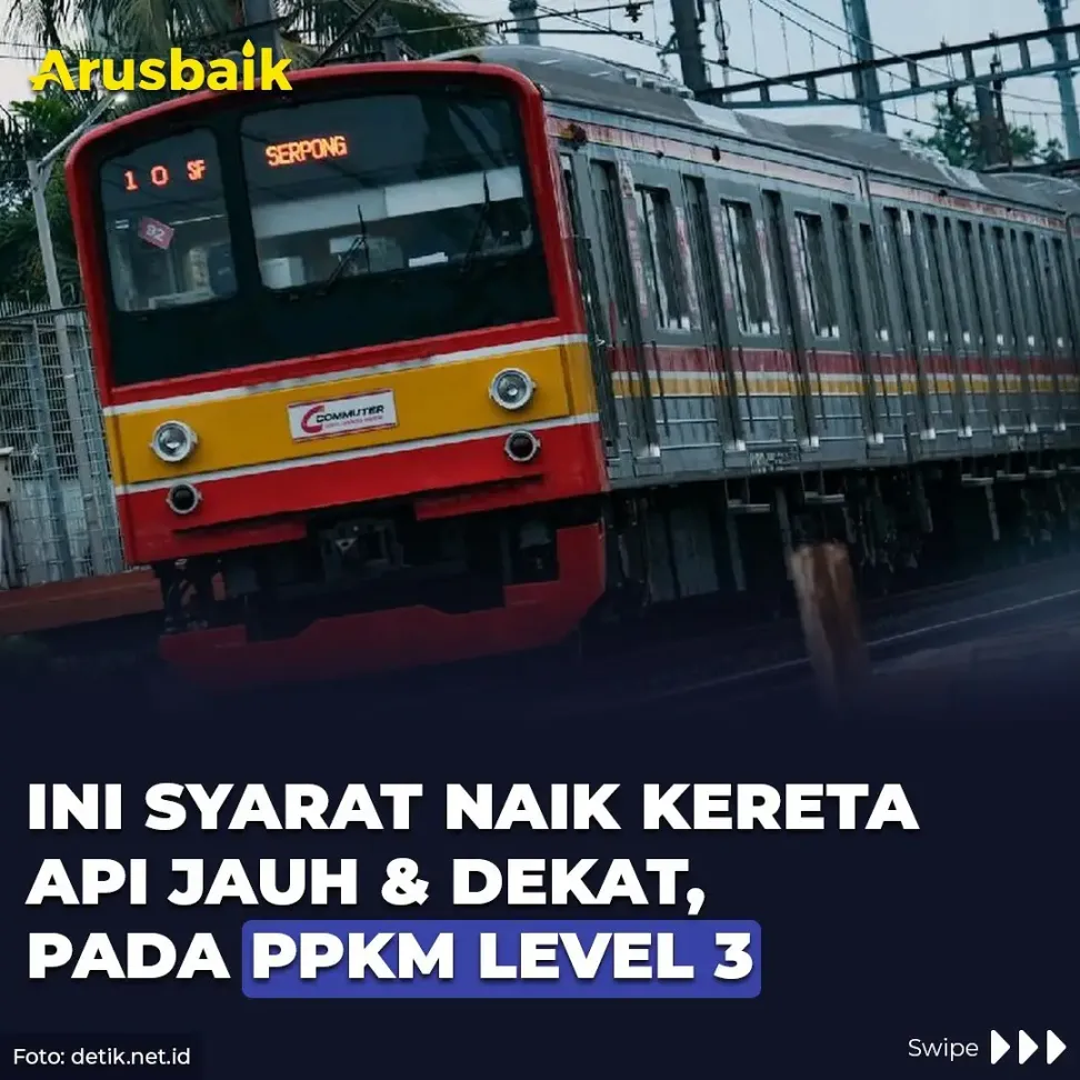 Ini Syarat Naik Kereta Api Jauh & Dekat, Pada PPKM Level 3