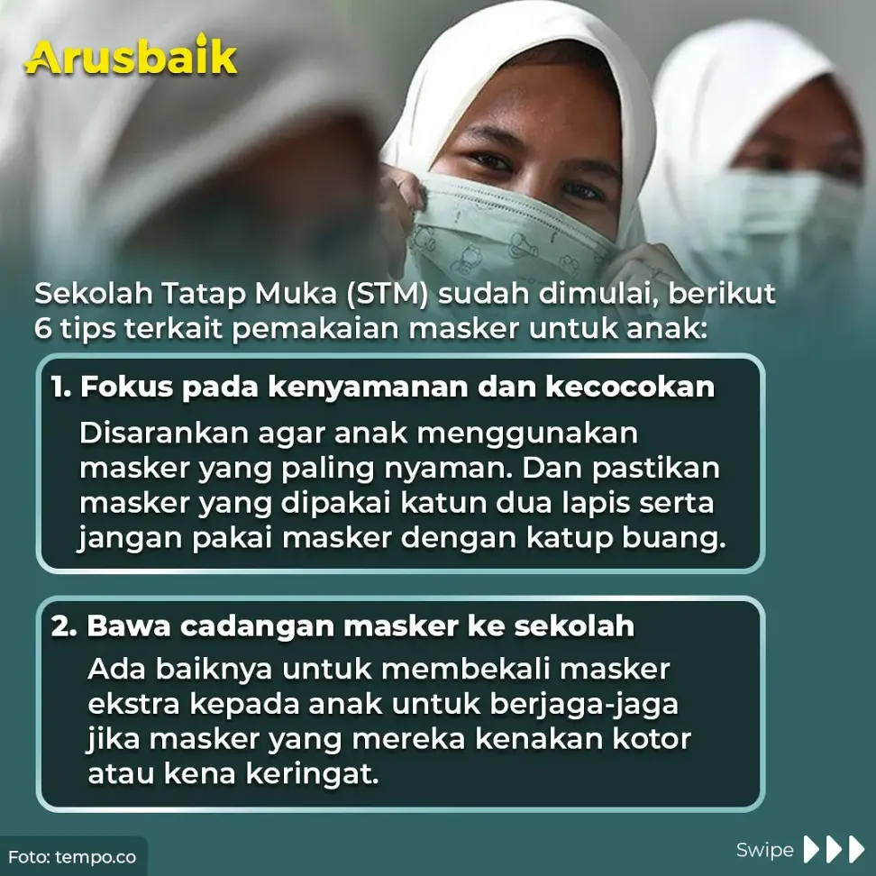 Ini Tips Ajarkan Pemakaian Masker Untuk Anak di Sekolah