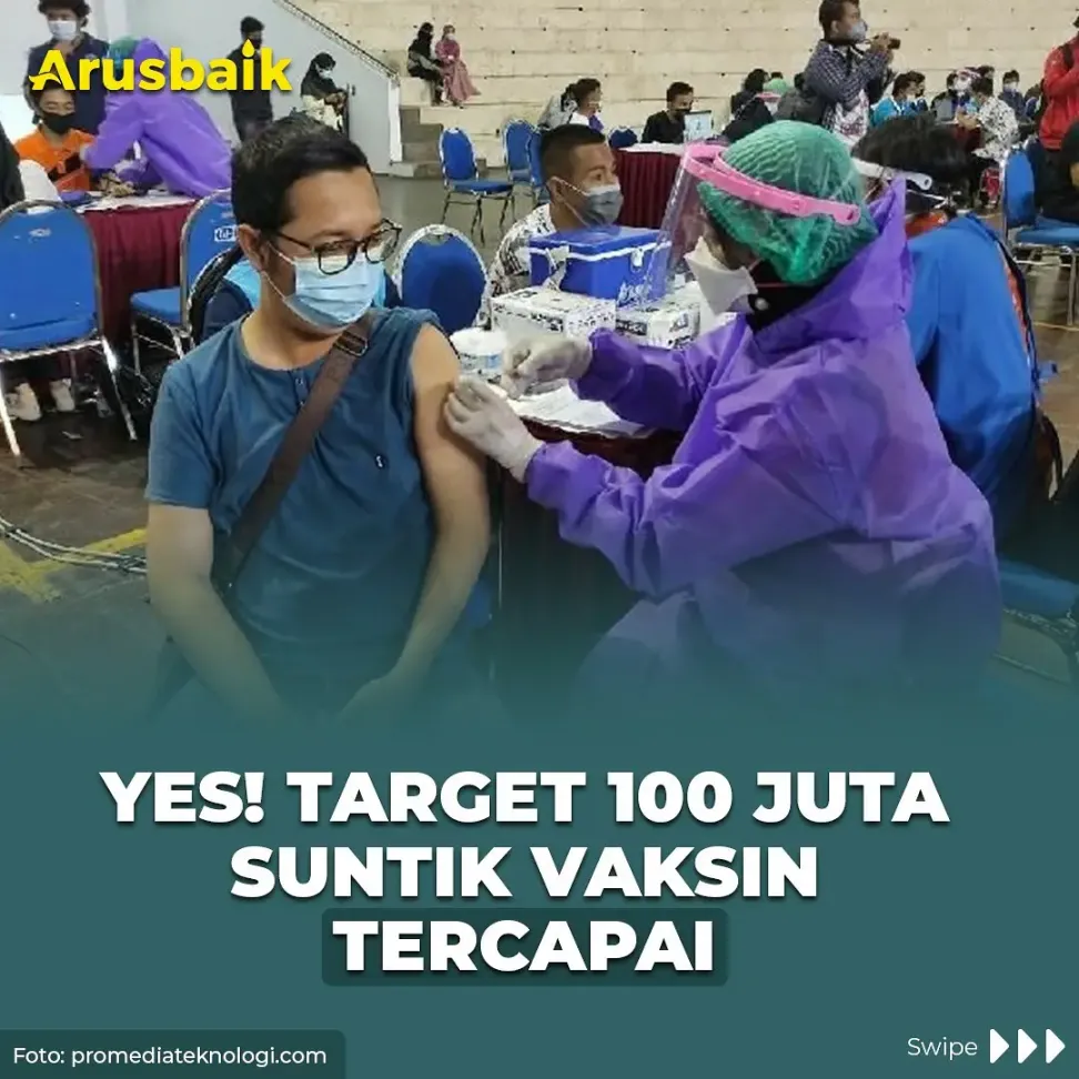 Yes! Target 100 Juta Suntik Vaksin Tercapai