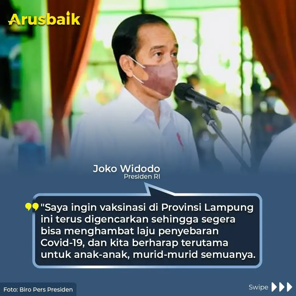 Presiden: Vaksinasi di Lampung Harus Terus Digencarkan