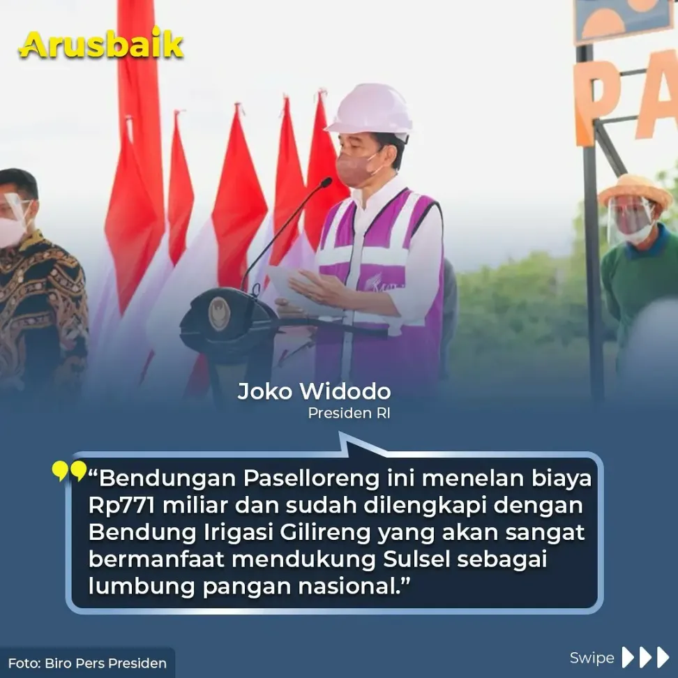 Bendungan Paselloreng Rampung, Sulsel Jadi Lumbung Pangan