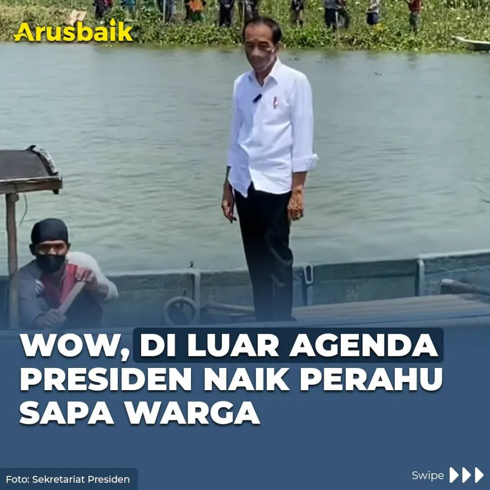 Wow, Di Luar Agenda Presiden Naik Perahu Sapa Warga