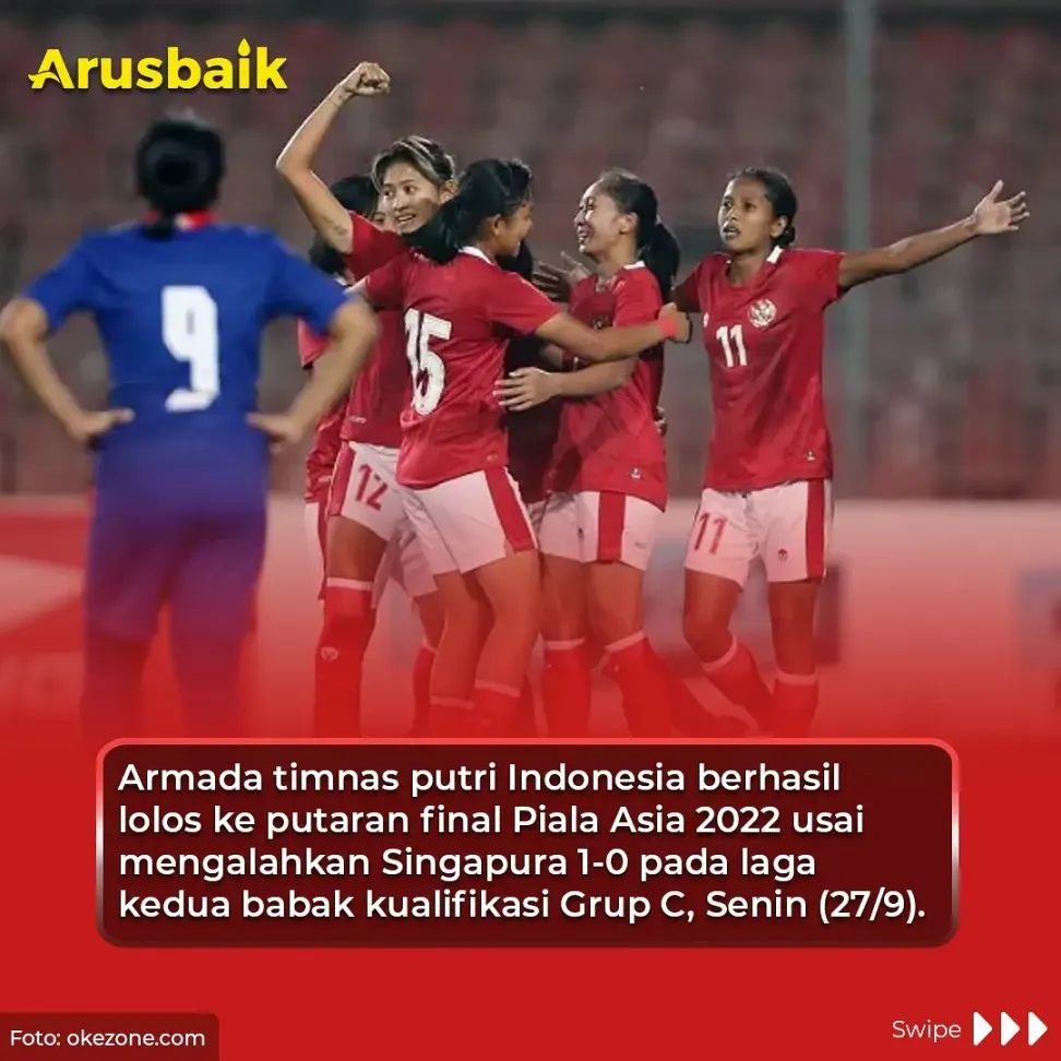 Libas Singapura Timnas Sepak bola Putri Indonesia Lolos ke Piala Asia 2022