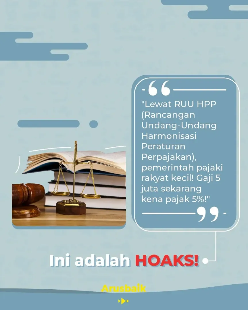 Hoaks! Gaji Rp. 5 juta Kena Pajak 5%