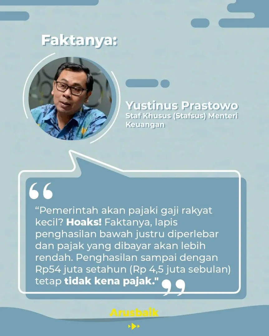 Hoaks! Gaji Rp. 5 juta Kena Pajak 5%
