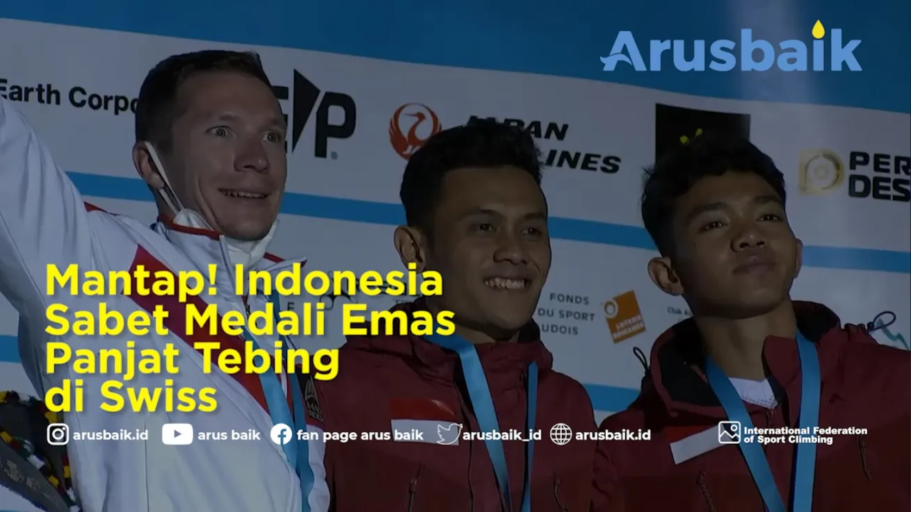 Mantap! Indonesia Sabet Medali Emas Panjat Tebing di Swiss
