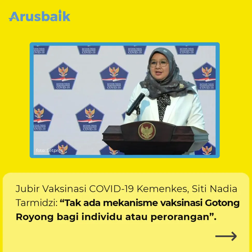 Vaksin Gotong Royong Hanya untuk Karyawan, Bukan Individu.