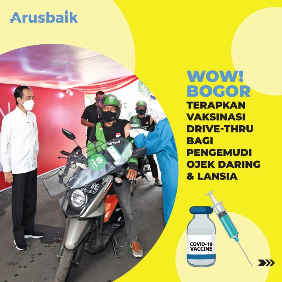Wow! Bogor Terapkan Vaksinasi Drive-Thru Bagi Pengemudi Ojek Daring & Lansia
