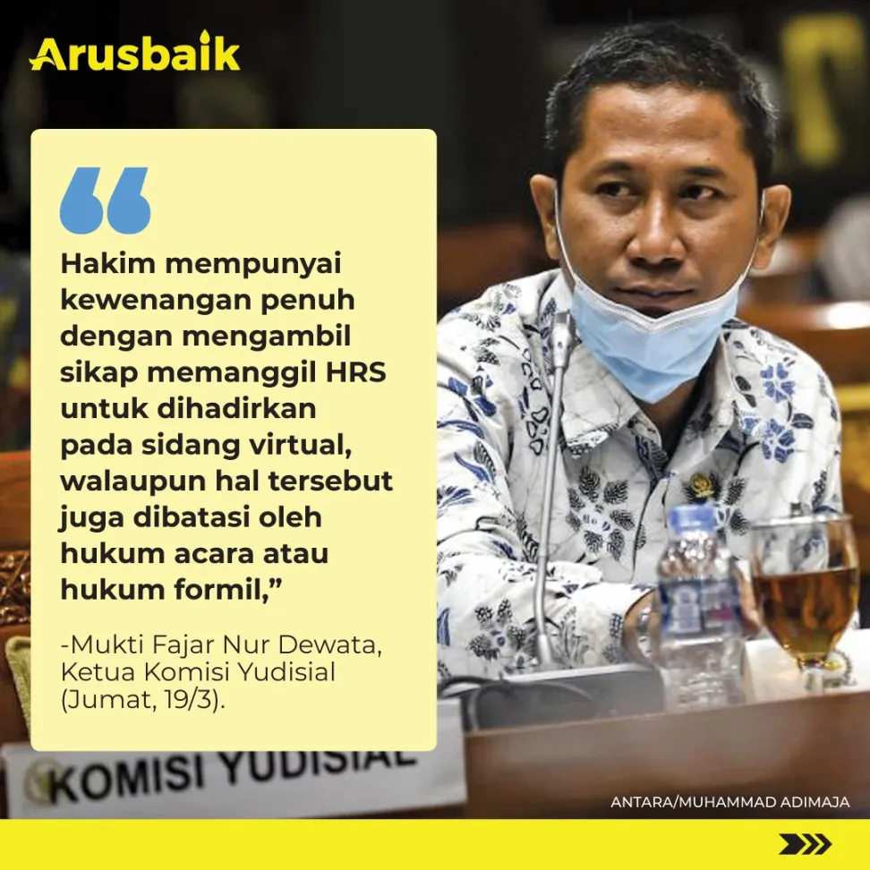 Komisi Yudisial Kaji Unsur Sikap Merendahkan Hakim di Sidang Rizieq Shihab