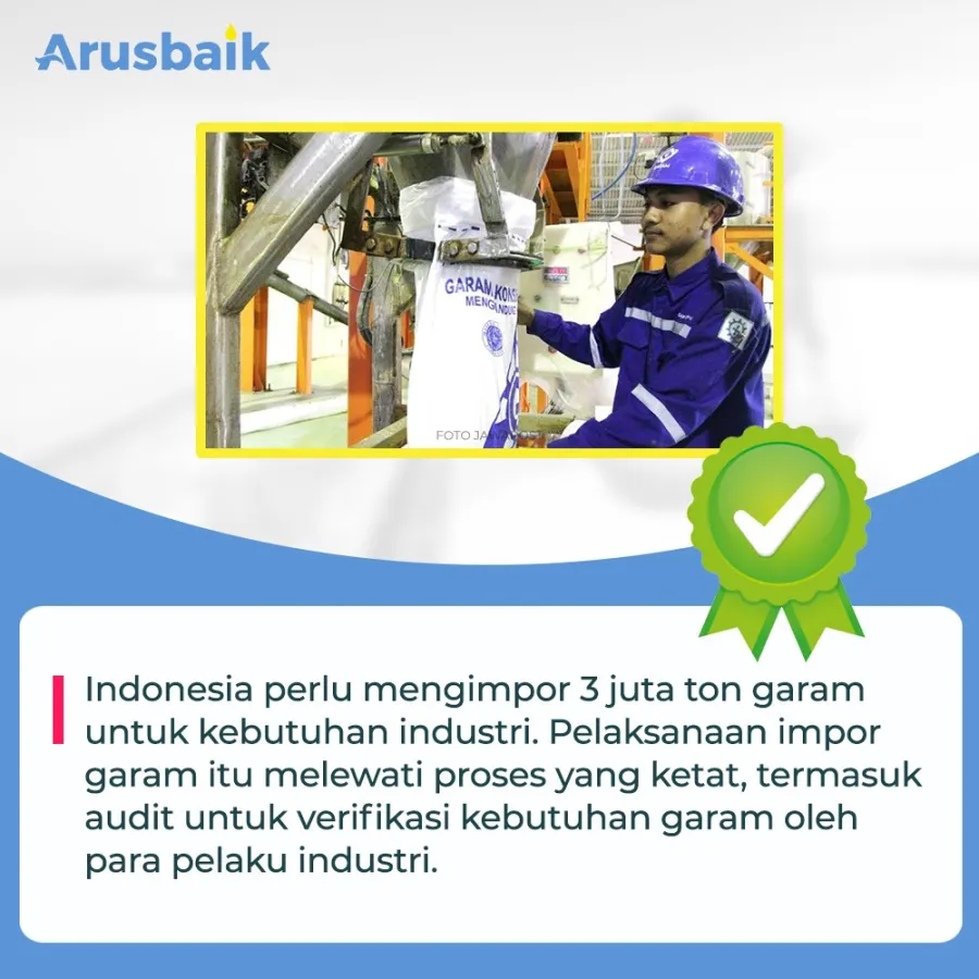 Impor Garam 3 Juta Ton Harus Lewati Audit Ketat, Lho!