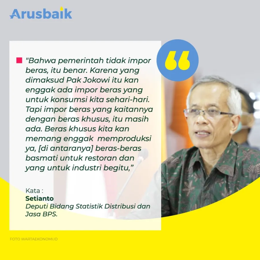 BPS Benarkan Presiden Tentang 3 Tahun Enggak Impor Beras