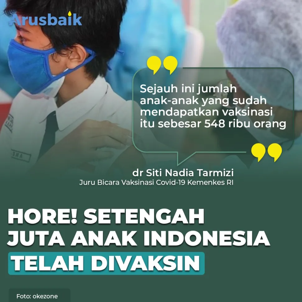 Hore! Setengah Juta Anak Indonesia Telah Divaksin