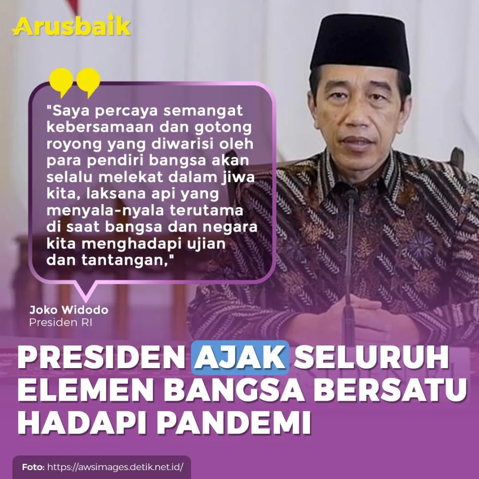 Presiden Ajak Seluruh Elemen Bangsa Bersatu Hadapi Pandemi