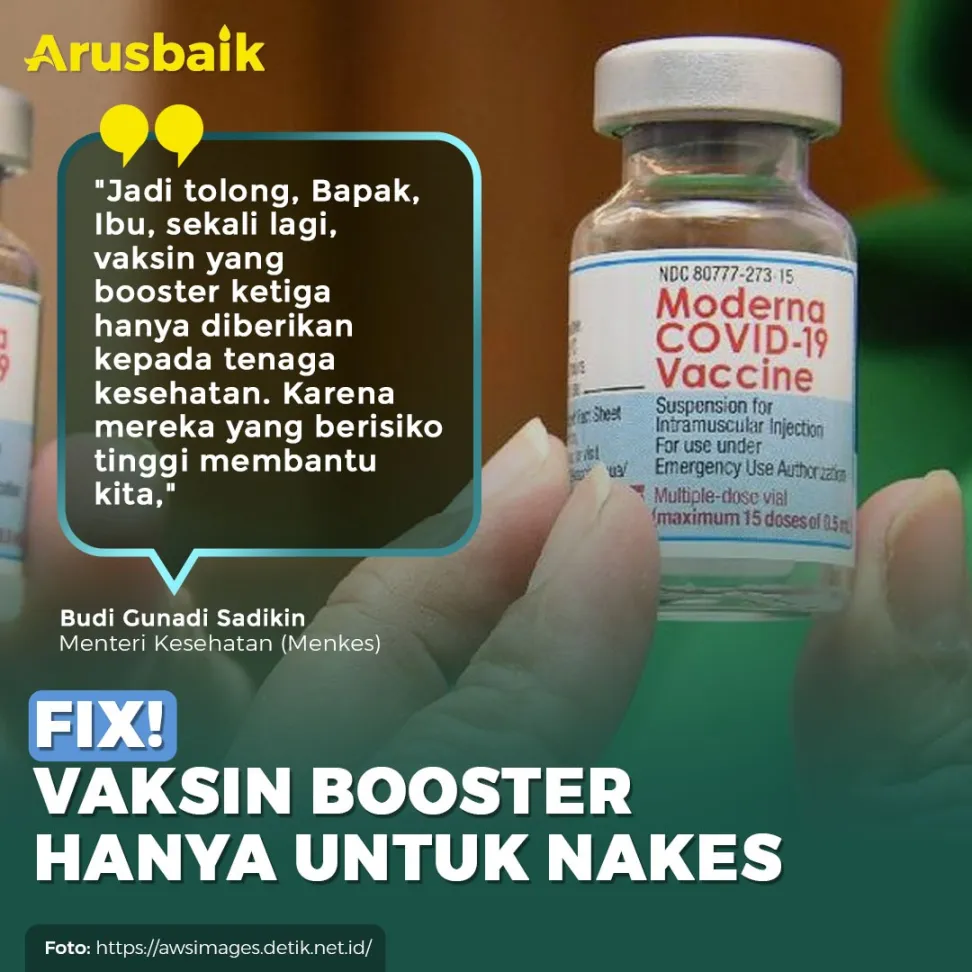 Fix! Vaksin Booster Hanya Untuk Nakes