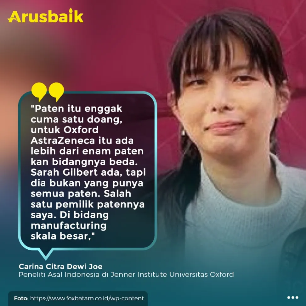 Carina Joe, Wanita Hebat Asal Indonesia Pemilik AstraZeneca