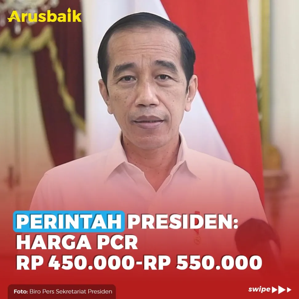 Perintah Presiden : Harga PCR Rp 450.000 - Rp 550.000