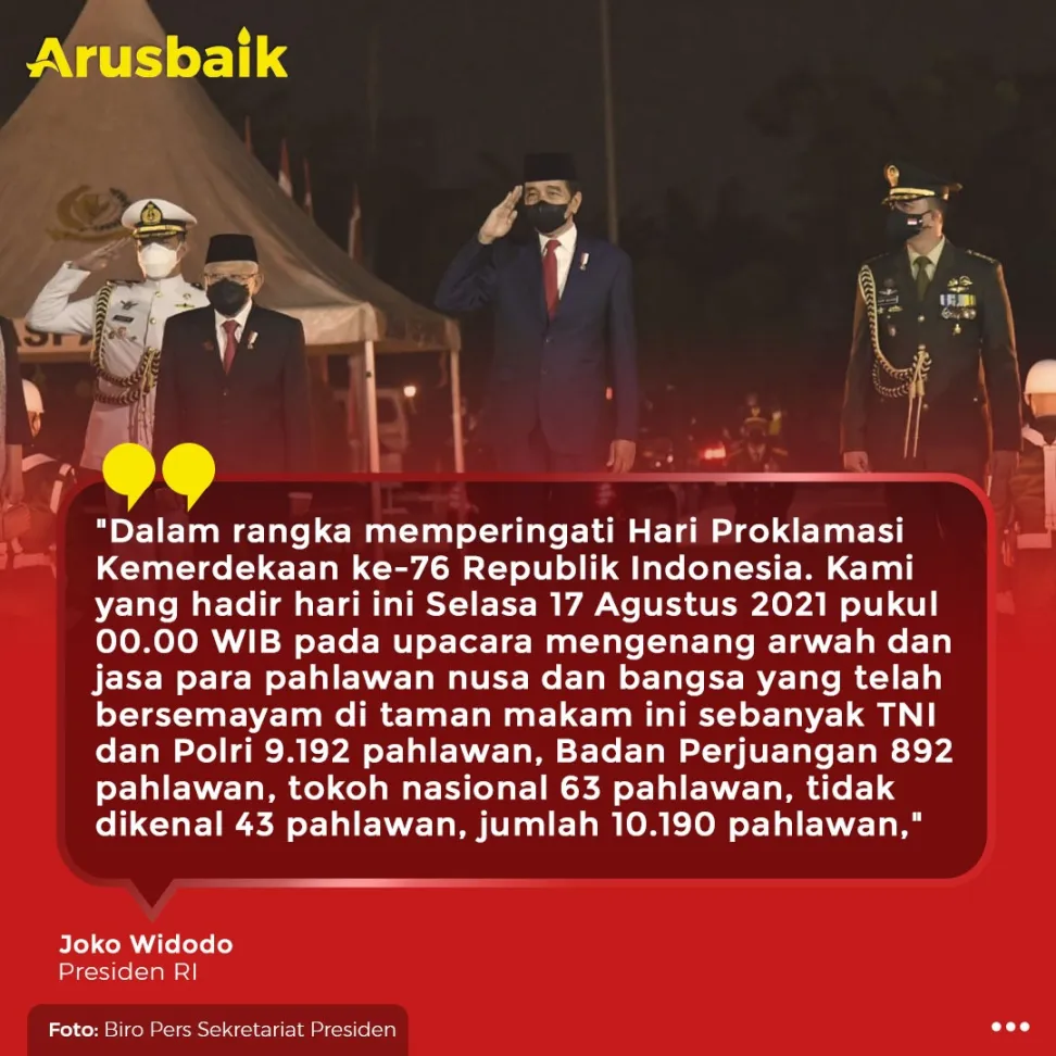 Presiden Pimpin Apel Kehormatan Dan Renungan Suci Di TMP Kalibata