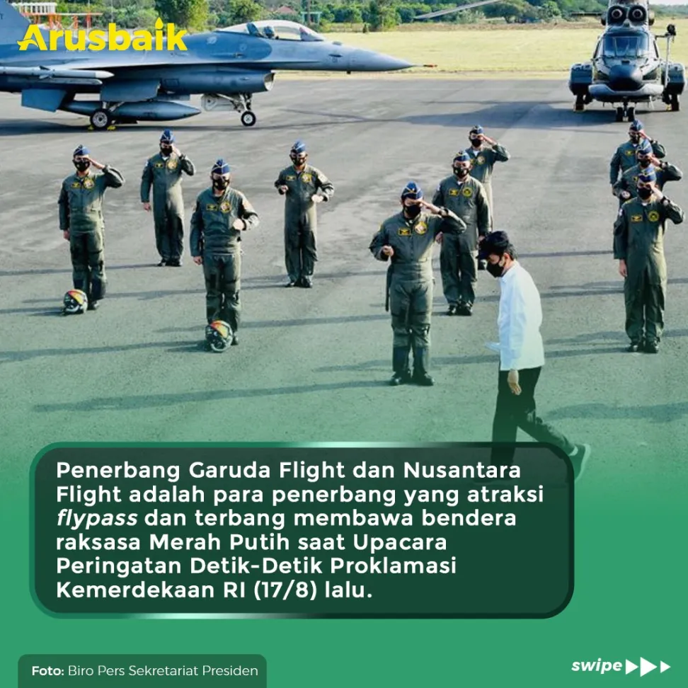 Presiden Foto Bersama Garuda Flight Dan Nusantara Flight