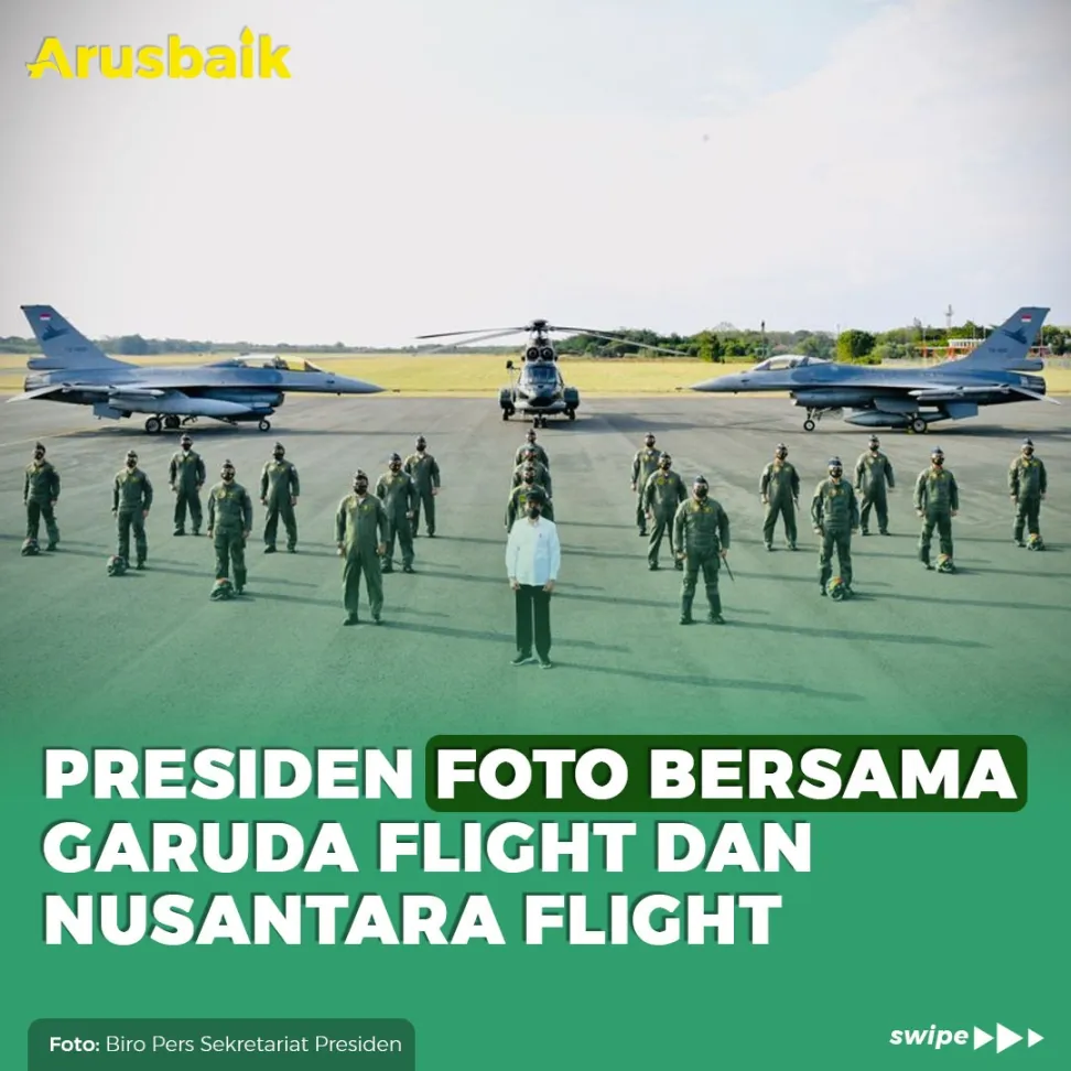 Presiden Foto Bersama Garuda Flight Dan Nusantara Flight
