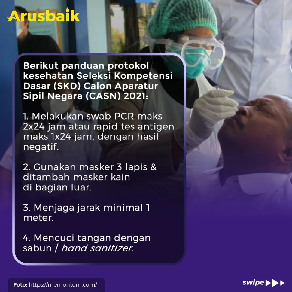 Ini Standar Protokol Kesehatan Wajib Saat SKD CASN