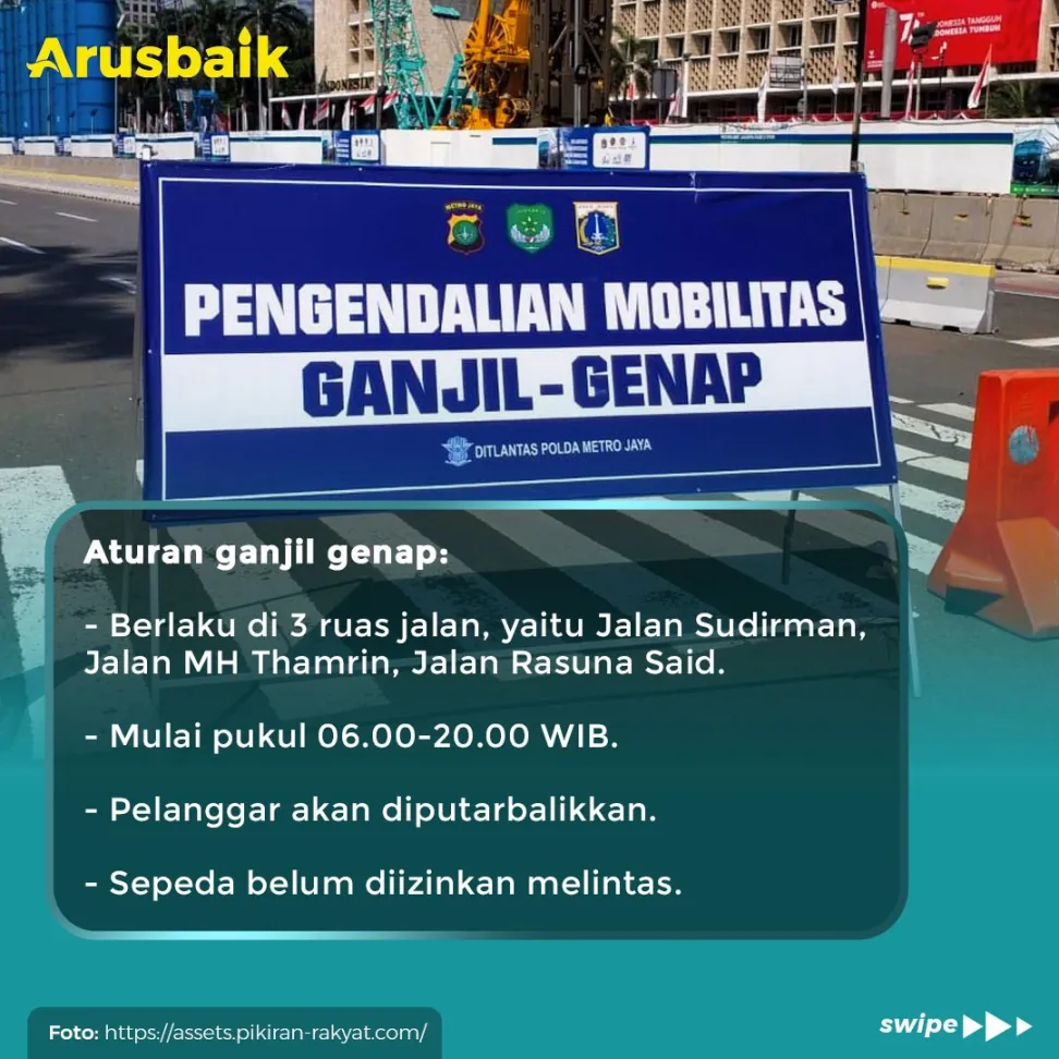 Catat! Ini 3 Titik Ganjil Genap Selama PPKM Level 3 Jakarta