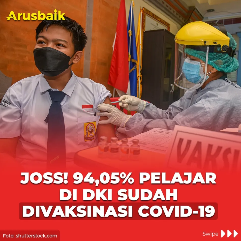 Joss! 94,05% Pelajar Di DKI Sudah Divaksinasi Covid-19