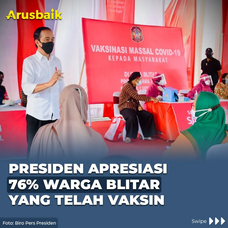 Presiden Apresiasi  76% Warga Blitar  yang Telah Vaksin
