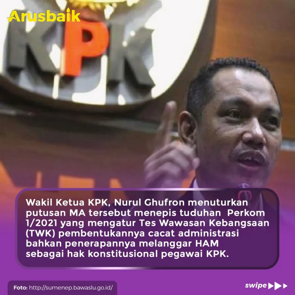 Tok! Putusan MA Tepis Tuduhan TWK-KPK Abai HAM
